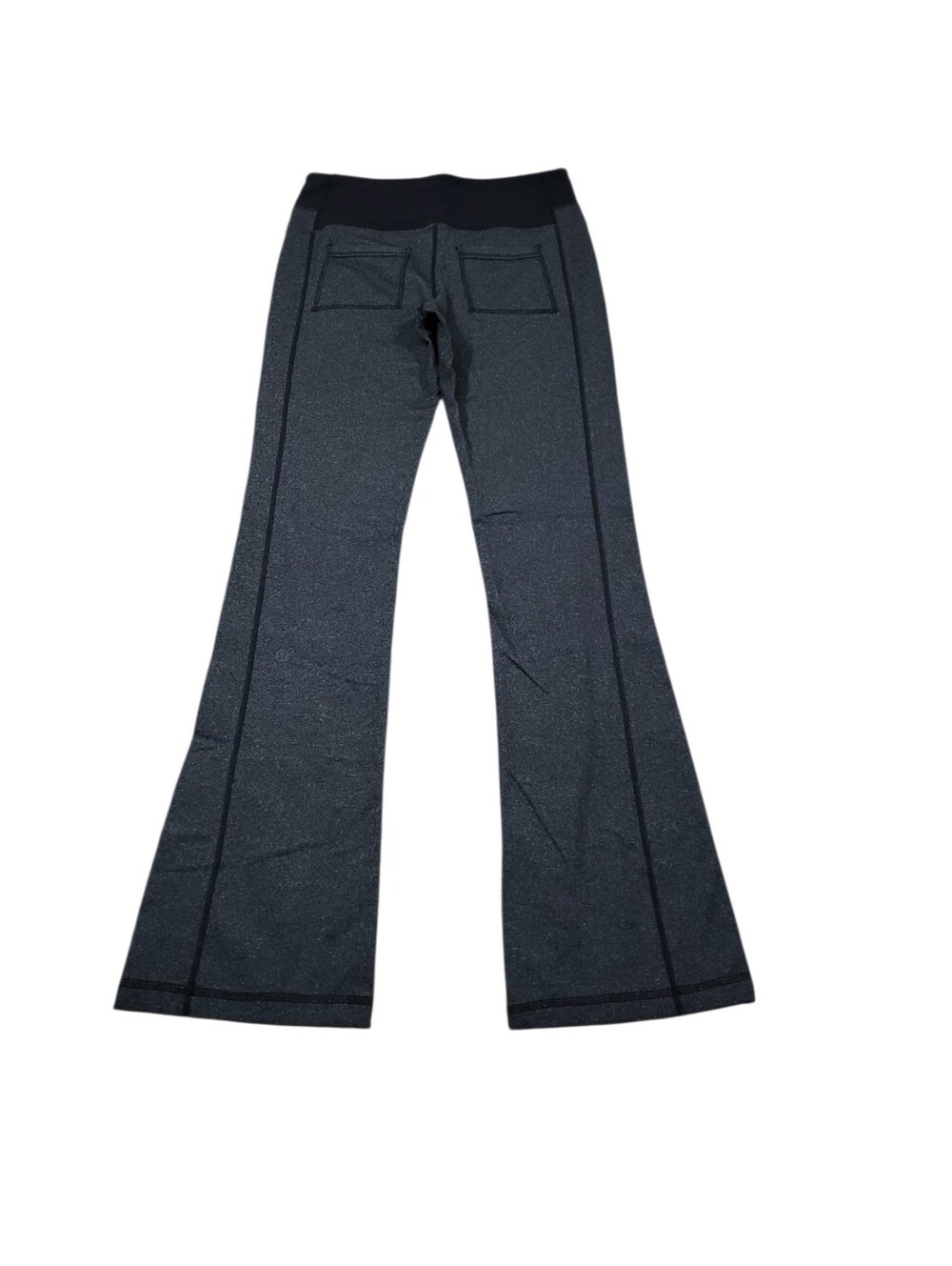 Lululemon Sequence Pants Luon Bootcut Black Gray Back Pockets Women's size 8